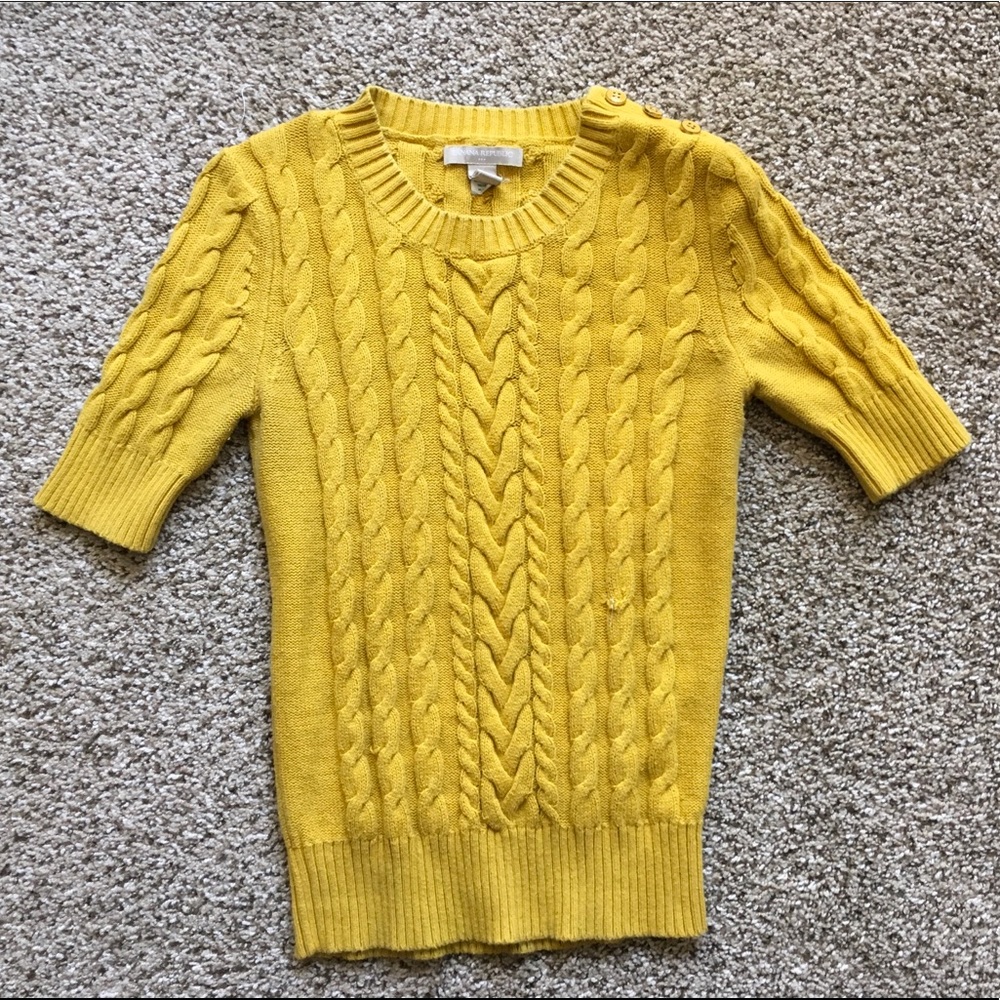 Half sleeve mustard yellow sweater
